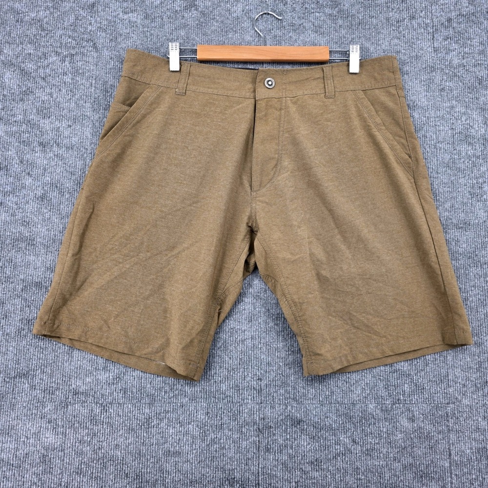 Kuhl Mens 36 (fit 38) Hybrid Shorts Olive Green Heathered Stretch Hiking Water
